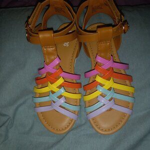 Girls size 1 rainbow Gladiator sandals NEW